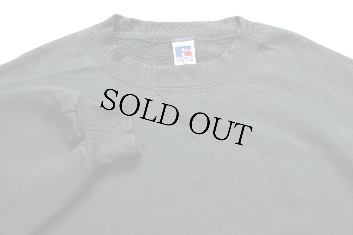 画像3: 90s USA製 RUSSELLラッセル 無地 前V スウェット グリーングレー XXL★特大 ブランク (3)