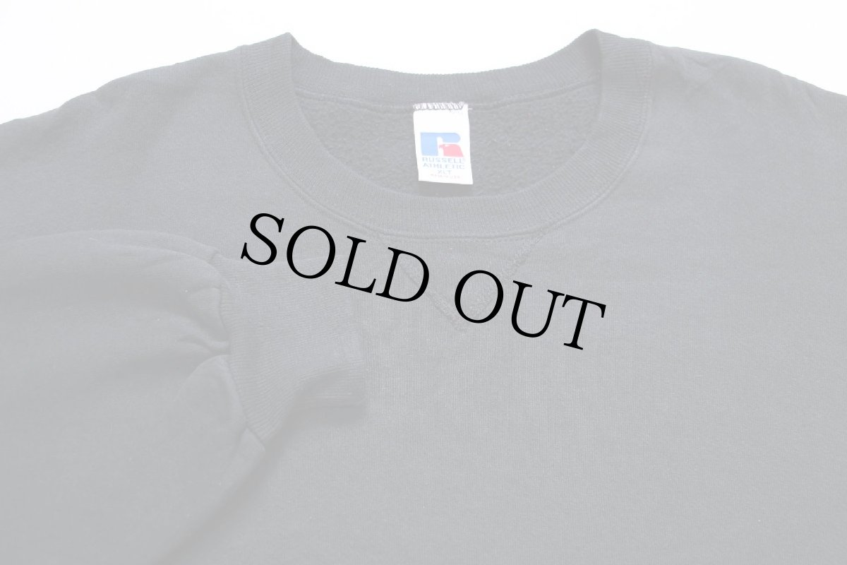 画像3: 90s USA製 RUSSELLラッセル 無地 前V スウェット 黒 XLT★ブランク (3)