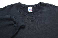 画像3: 90s USA製 RUSSELLラッセル 無地 前V スウェット 黒 XLT★ブランク (3)