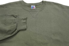 画像3: 90s USA製 RUSSELLラッセル 無地 前V スウェット 薄緑 XL★ブランク (3)