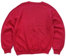 画像2: 90s メキシコ製 RUSSELLラッセル 無地 前V スウェット 濃赤 M★ブランク (2)