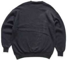 画像2: 90s USA製 RUSSELLラッセル 無地 前V スウェット 黒 フェード XL★ブランク (2)
