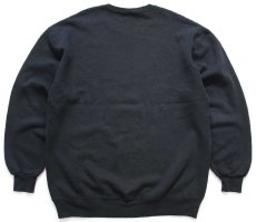 画像2: 90s USA製 RUSSELLラッセル 無地 前V スウェット 黒 XLT★ブランク (2)
