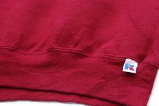 画像5: 90s メキシコ製 RUSSELLラッセル 無地 前V スウェット 濃赤 M★ブランク (5)