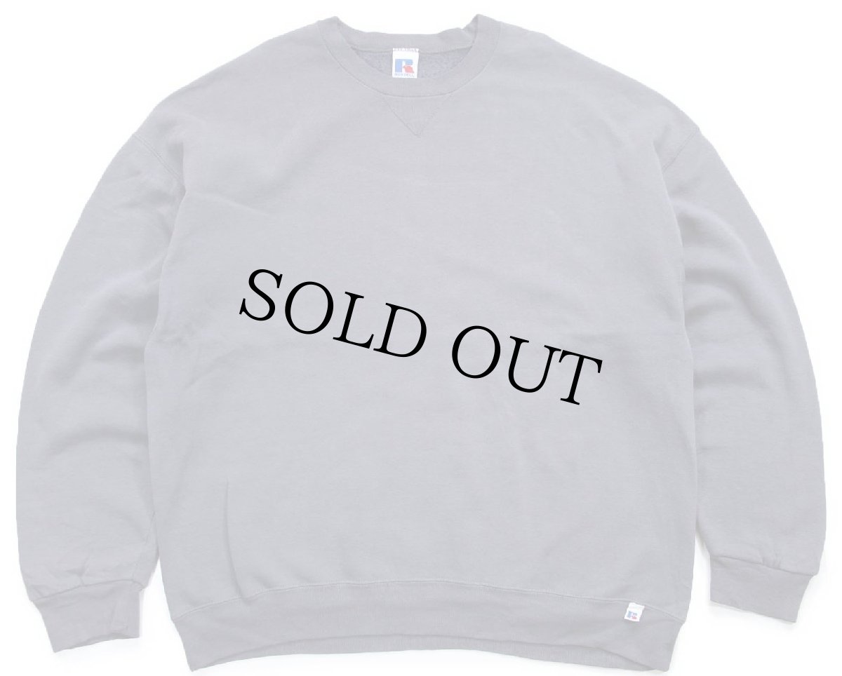 画像1: 90s メキシコ製 RUSSELLラッセル 無地 前V スウェット ネイビーグレー XXL★特大 ブランク (1)