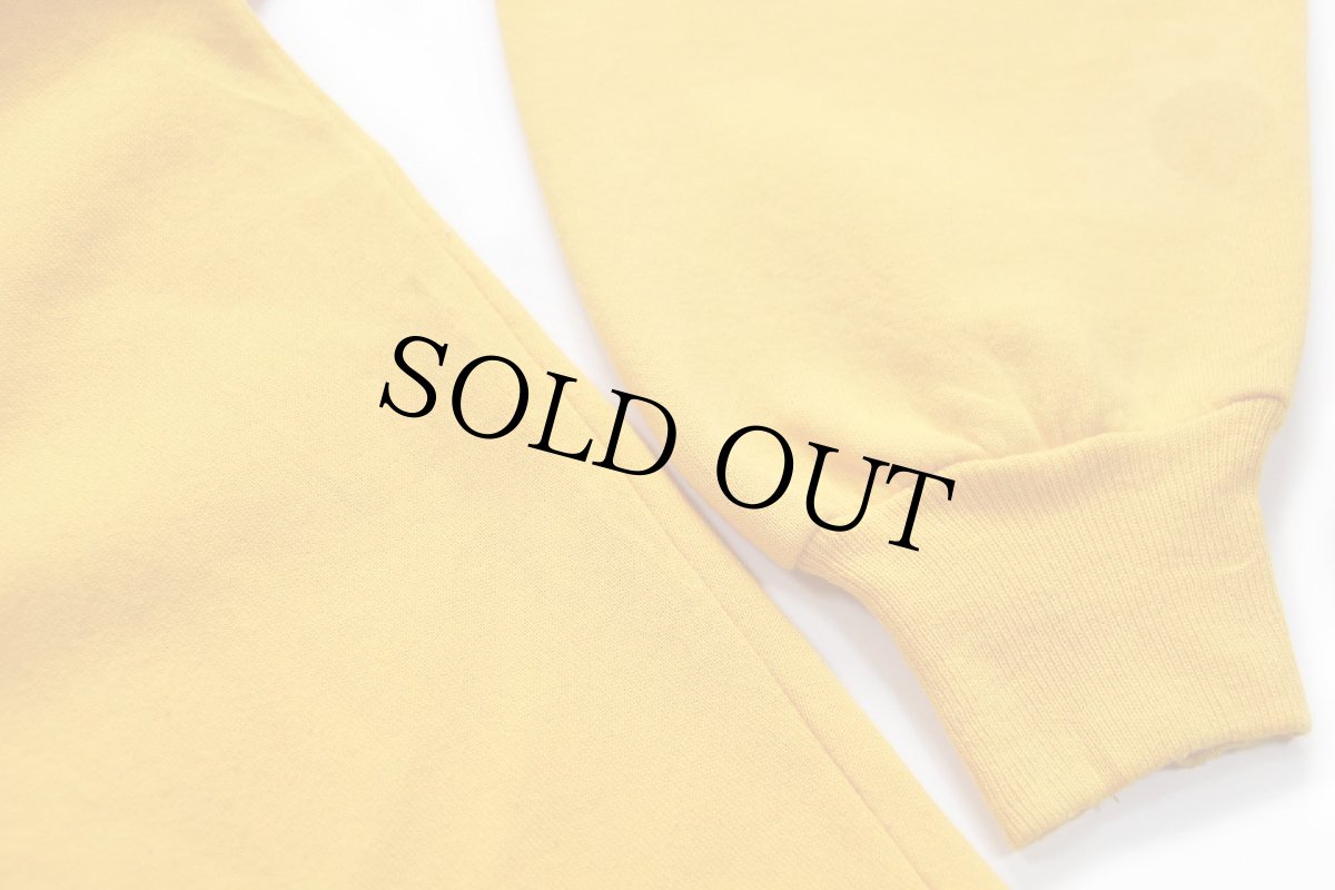 画像5: 90s USA製 RUSSELLラッセル 無地 前V スウェット 濃黄 L★ブランク (5)