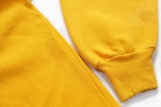 画像5: 90s USA製 RUSSELLラッセル 無地 前V スウェット 濃黄 L★ブランク (5)