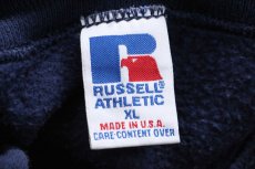 画像5: 90s USA製 RUSSELLラッセル 無地 タートルネック 前V スウェット 紺 XL★ブランク (5)