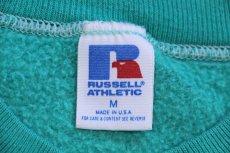 画像4: 80s USA製 RUSSELLラッセル 無地 スウェット エメラルドグリーン M★ブランク (4)