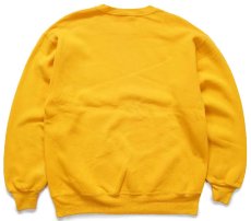 画像2: 90s USA製 RUSSELLラッセル 無地 前V スウェット 濃黄 L★ブランク (2)