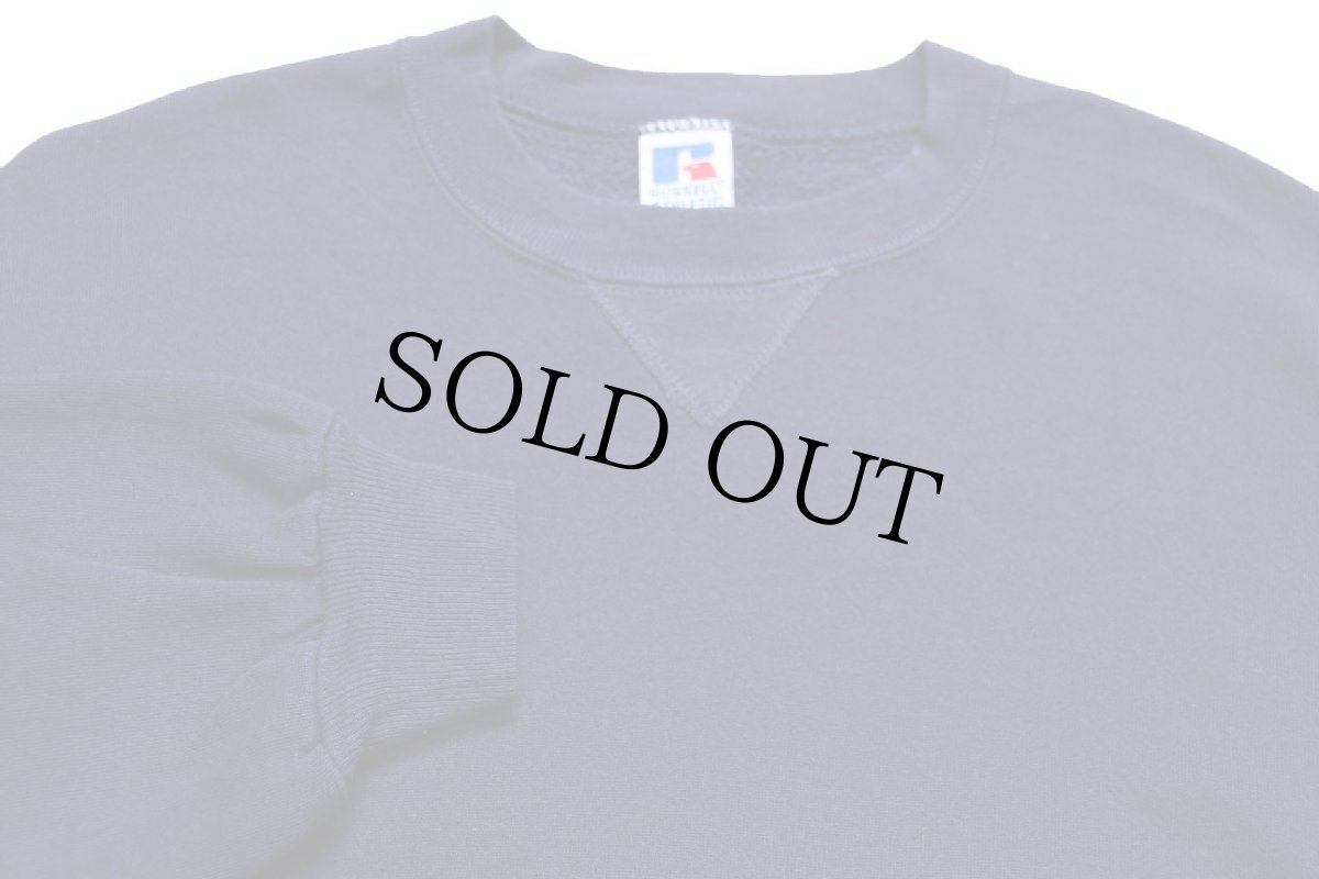 画像3: 90s USA製 RUSSELLラッセル 無地 前V スウェット 紺 XL★ブランク (3)