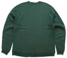 画像2: 80s USA製 RUSSELLラッセル 無地 前V スウェット 緑 L★ブランク (2)