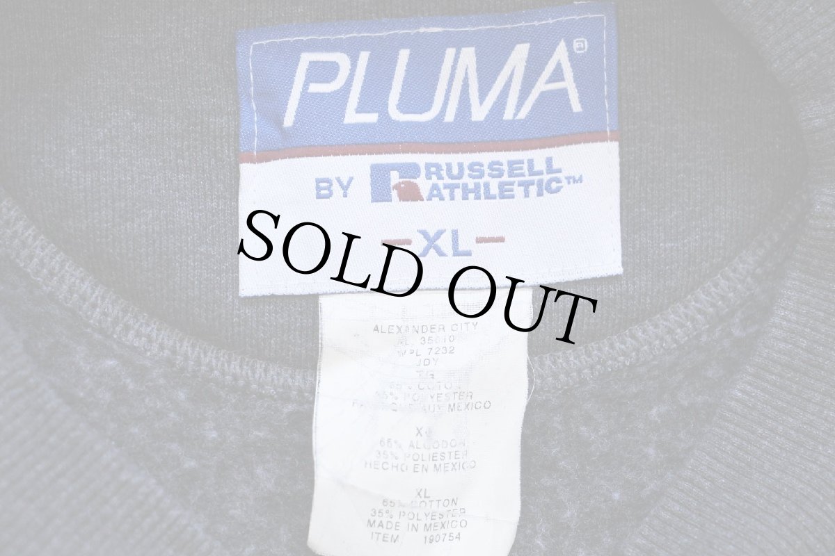 画像4: 90s メキシコ製 PLUMA BY RUSSELLラッセル 無地 スウェット チャコールグレー XL★ブランク (4)