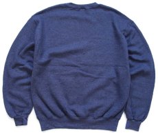 画像2: 90s メキシコ製 RUSSELLラッセル 無地 前V スウェット 杢ネイビー L★ブランク (2)