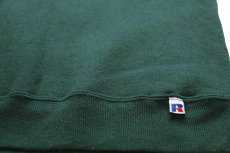 画像5: 80s USA製 RUSSELLラッセル 無地 前V スウェット 緑 L★ブランク (5)