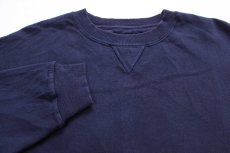 画像3: 90s メキシコ製 Member's Mark BY RUSSELLラッセル 無地 前V スウェット 紺 L★ブランク (3)