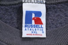 画像4: 90s メキシコ製 RUSSELLラッセル 無地 前V スウェット ネイビーグレー XXL★特大 ブランク (4)