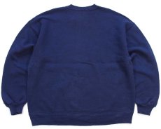 画像2: 90s USA製 RUSSELLラッセル 無地 前V スウェット 紺 XL★ブランク (2)