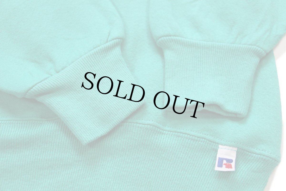 画像5: 90s USA製 RUSSELLラッセル 無地 前V スウェット エメラルドグリーン XL★ブランク (5)