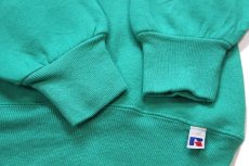 画像5: 90s USA製 RUSSELLラッセル 無地 前V スウェット エメラルドグリーン XL★ブランク (5)