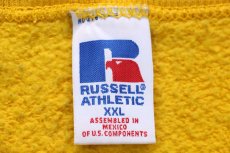 画像4: 90s メキシコ製 RUSSELLラッセル 無地 前V スウェット 濃黄 XXL★特大 ブランク (4)
