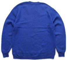 画像2: 80s USA製 RUSSELLラッセル 無地 前V スウェット 青 L★ブランク (2)