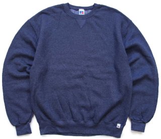 90s メキシコ製 RUSSELLラッセル 無地 前V スウェット 杢ネイビー L