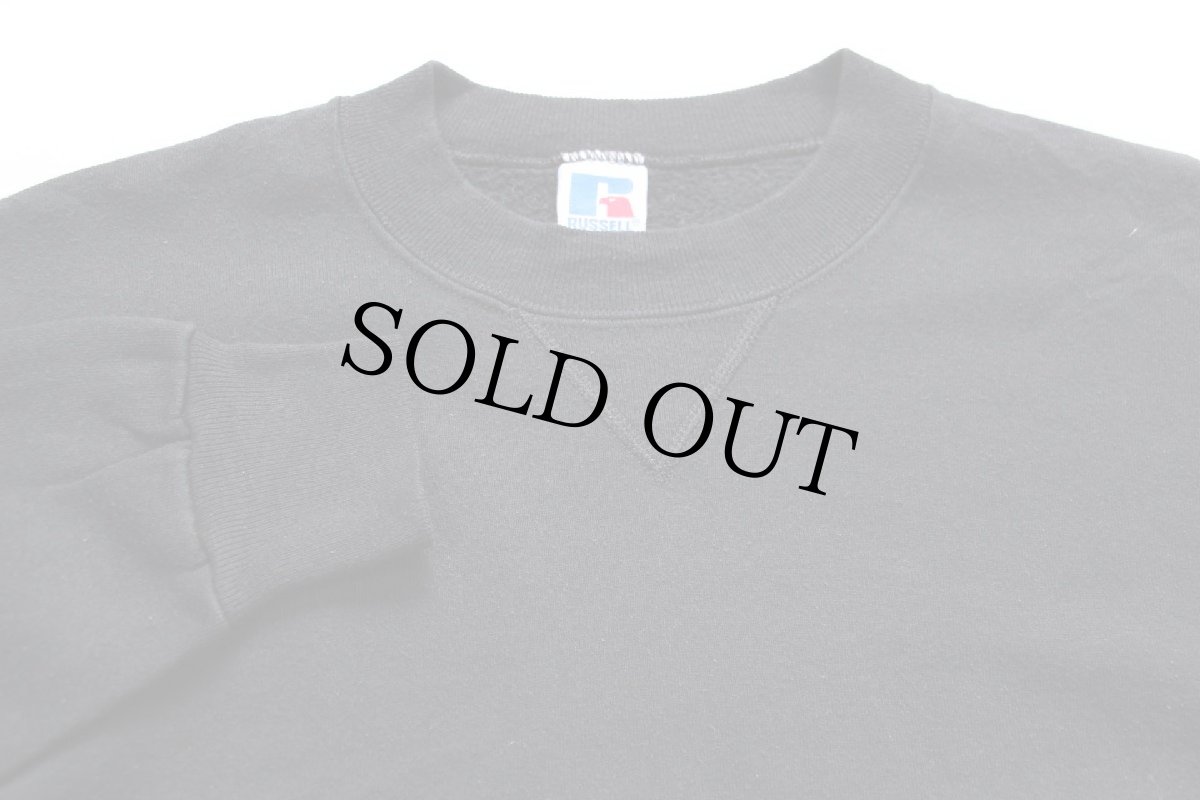 画像3: 90s USA製 RUSSELLラッセル 無地 前V スウェット 黒 M★ブランク (3)