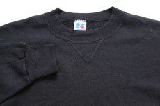 画像3: 90s USA製 RUSSELLラッセル 無地 前V スウェット 黒 M★ブランク (3)