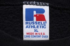 画像4: 90s USA製 RUSSELLラッセル 無地 前V スウェット 黒 フェード XL★ブランク (4)