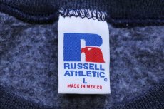 画像4: 90s メキシコ製 RUSSELLラッセル 無地 前V スウェット 杢ネイビー L★ブランク (4)