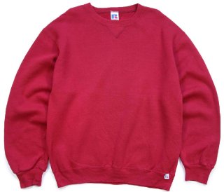 90s USA製 RUSSELLラッセル 無地 スウェット ジップパーカー 濃赤 XL