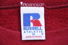 画像4: 90s メキシコ製 RUSSELLラッセル 無地 前V スウェット 濃赤 M★ブランク (4)