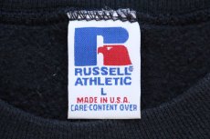 画像4: 90s USA製 RUSSELLラッセル 無地 前V スウェット 黒 L★ブランク (4)