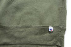 画像5: 90s USA製 RUSSELLラッセル 無地 前V スウェット 薄緑 XL★ブランク (5)