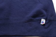 画像5: 90s USA製 RUSSELLラッセル 無地 前V スウェット 紺 XL★A ブランク (5)