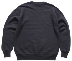 画像2: 90s USA製 RUSSELLラッセル 無地 前V スウェット 黒 M★ブランク (2)