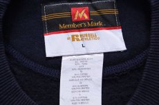 画像4: 90s メキシコ製 Member's Mark BY RUSSELLラッセル 無地 前V スウェット 紺 L★ブランク (4)