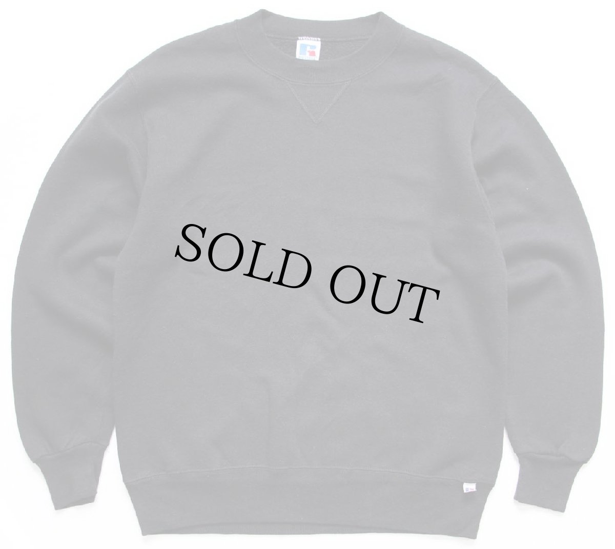 画像1: 90s USA製 RUSSELLラッセル 無地 前V スウェット 黒 M★ブランク (1)