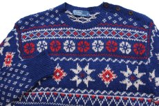 画像3: 00s ポロ ラルフローレン ノルディック柄 コットン×リネンニット セーター (3)