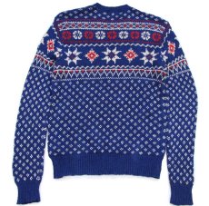 画像2: 00s ポロ ラルフローレン ノルディック柄 コットン×リネンニット セーター (2)