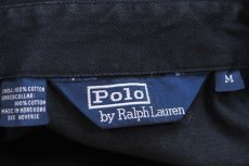 画像4: 90s ポロ ラルフローレン ワンポイント チンスト付き コットンジャケット 黒 フェード M (4)