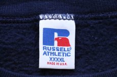 画像4: 90s USA製 RUSSELLラッセル BARDSTOWN 刺繍 前V スウェット 紺 XXXXL★超特大 (4)