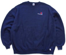 画像1: 90s USA製 RUSSELLラッセル BARDSTOWN 刺繍 前V スウェット 紺 XXXXL★超特大 (1)