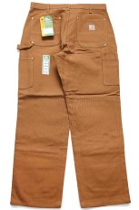 画像3: 新品★carharttカーハート ダブルニー ダック地 ペインターパンツ 茶 W38 L30 (3)