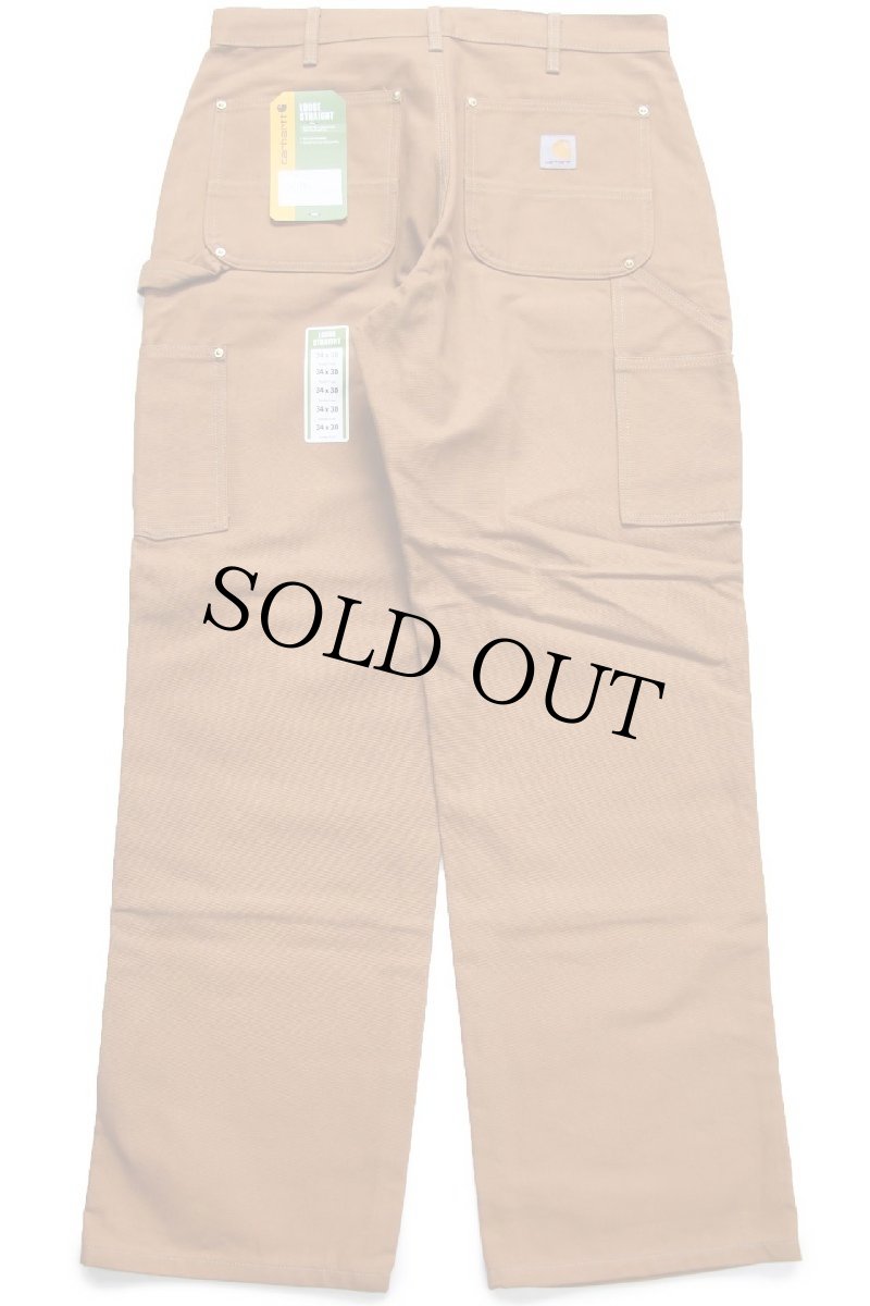 画像3: 新品★carharttカーハート ダブルニー ダック地 ペインターパンツ 茶 W32 L30 (3)