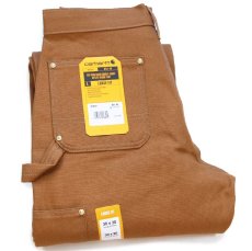 画像1: 新品★USA製 carharttカーハート ダブルニー ダック地 ペインターパンツ 茶 W30 L30 (1)