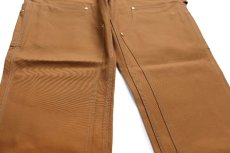 画像7: 新品★carharttカーハート ダブルニー ダック地 ペインターパンツ 茶 W32 L30 (7)