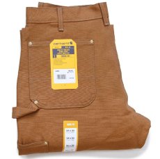画像1: 新品★USA製 carharttカーハート ダブルニー ダック地 ペインターパンツ 茶 W34 L30 (1)