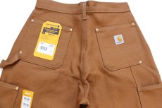 画像5: 新品★USA製 carharttカーハート ダブルニー ダック地 ペインターパンツ 茶 W30 L30 (5)